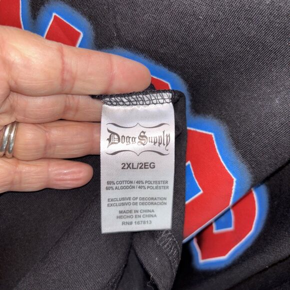 Dogg Supply Snoop Dogg T Shirt Black Graphic Print Cotton Blend 2XL Stretch - Picture 6 of 8